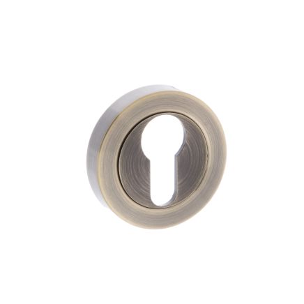 Old English Euro Escutcheons - Antique Brass (Pair)