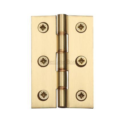 Heritage Brass Hinge Brass with Phosphor Washers 3" x 2" Polished Brass finish