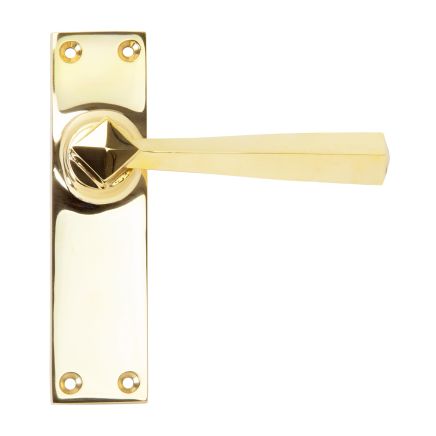 Polished Brass Straight Lever Latch Set