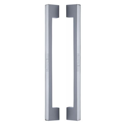 Heritage Brass Back to Back Door Pull Handle Metro Design 457mm Polished Chrome Finish