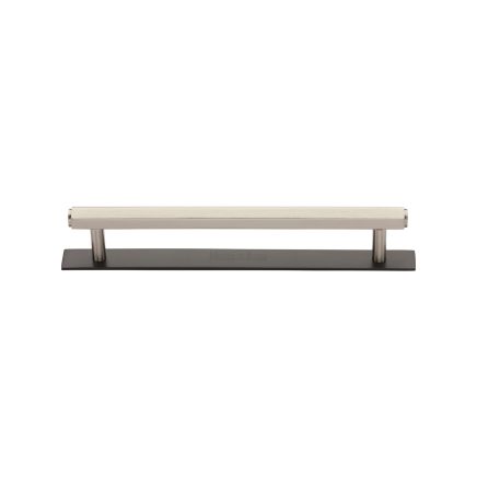 Heritage Brass Cabinet Pull Hexagonal Design with Plate 128mm CTC Matt Bronze/Satin Nickel Finish
