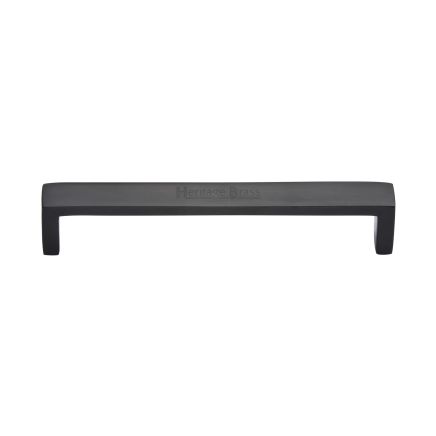 Heritage Brass Cabinet Pull Wide Metro Design 160mm CTC Matt Black Finish