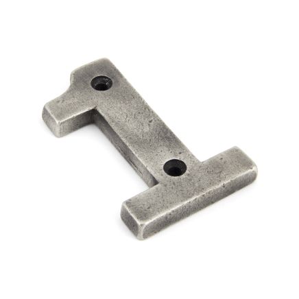Antique Pewter Numeral 1