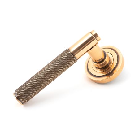 Polished Bronze Brompton Lever on Rose Set (Art Deco)