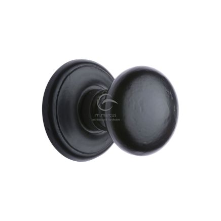 Black Iron Rustic Round Centre Door Knob 3"
