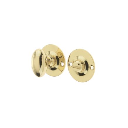Jedo Bathroom Turn & Release for use with Deadbolts 5mm spindle Polished Brass - By Frelan Hardware - JV2670PB