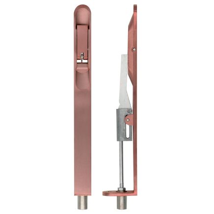 Zoo Hardware Lever action flush bolt - 20 x 200mm - radius - Tuscan Rose Gold