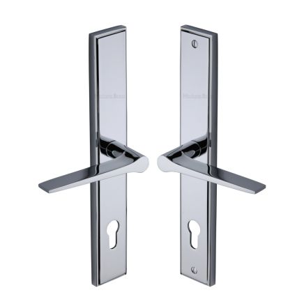 Heritage Brass Multi-Point Door Handle Lever Lock Gio LH Design Polished Chrome finish