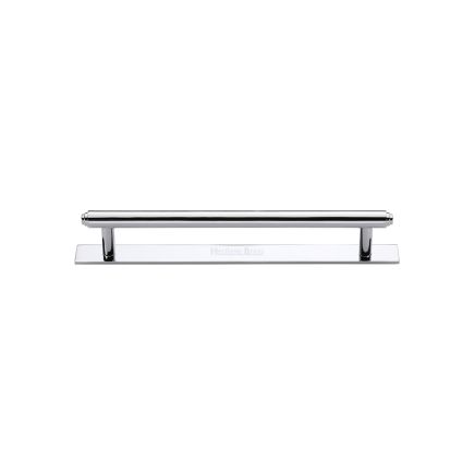 Heritage Brass Cabinet Pull Step Design with Plate 96mm CTC Polished Chrome Finish