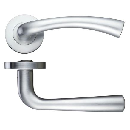 Zoo Hardware Florence lever on round rose - Satin Chrome