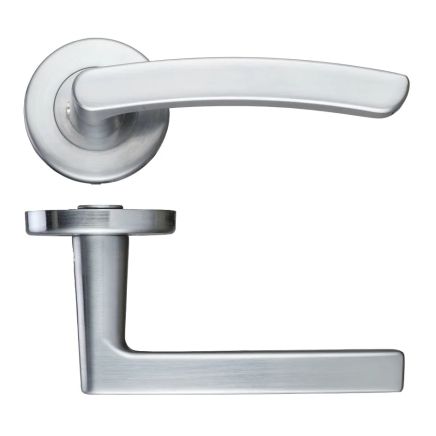 Zoo Hardware Santiago lever on round rose - Satin Chrome