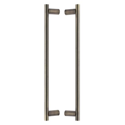 Heritage Brass Back to Back Door Pull Handle Round Bar Design 489mm Antique Brass Finish