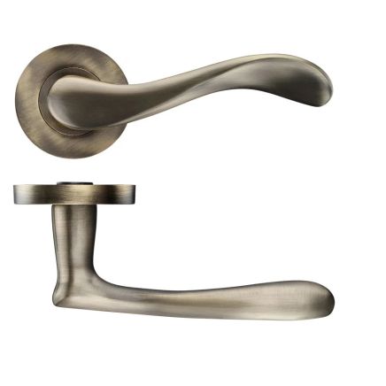 Zoo Hardware Asti lever on round rose - Florentine Bronze