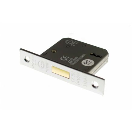 Atlantic 3 Lever Key Deadlock [CE] Keyed Alike 2.5" - Polished Chrome
