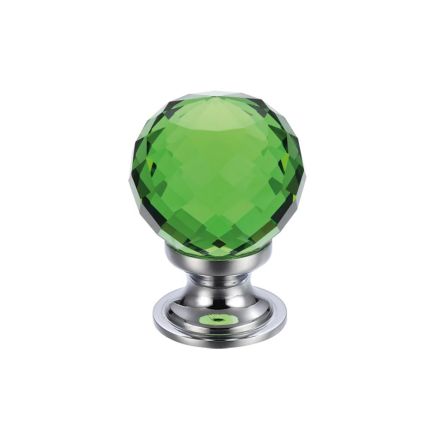 Zoo Hardware Glass Ball Cabinet Knob - Facetted 25mm - Chrome