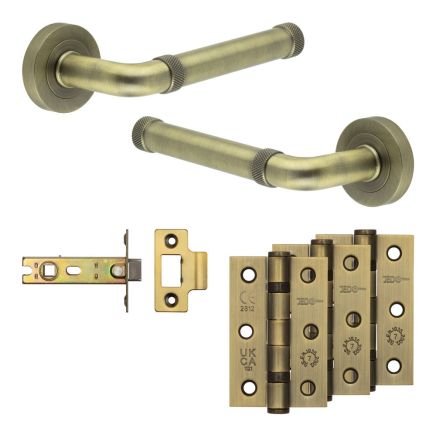 Complete Midtown Door Handle Pack - Internal Doors - Antique Brass - By Frelan Hardware - JE-G3B-AB
