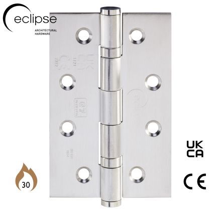 Eclipse 14341 - 102x67x2mm SSS Ball Bearing Hinge Grade 7 - (Pair) - Satin Stainless Steel