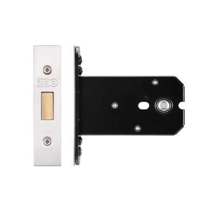 Zoo Hardware Flat Dead lock - 102mm C/W PVD Forend and Strike - Satin Stainless