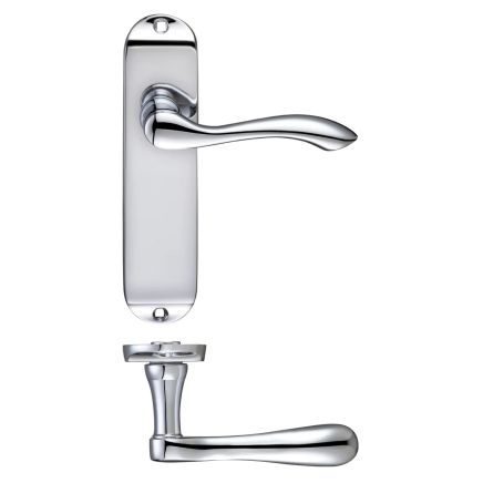 Zoo Hardware Arundel Lever Latch Furniture - Short Plate 175 x 42mm - Chrome