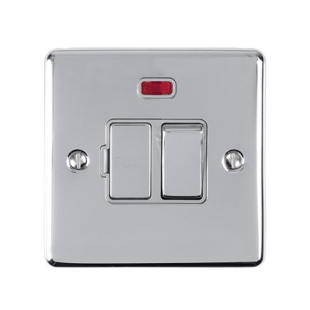 Eurolite Enhance Decorative Switched Fuse Spur With Neon Indicator Polished Chrome