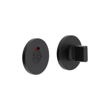 CR-802 Black Thumb Turn & Lock Round Rose w/ Indicator - By Frelan Hardware - CR-802AJ7MB