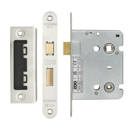 Zoo Hardware Bathroom Lock 3" - 57mm c/c - Stainless Steel