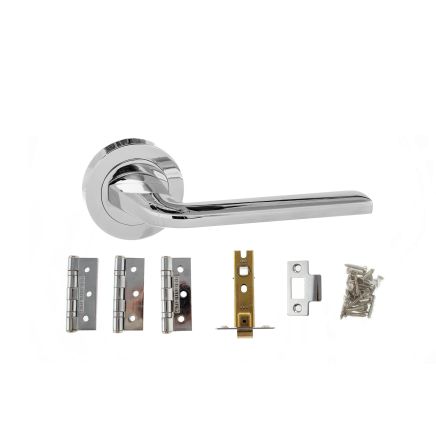 Atlantic Surf Door Pack Bundle (2.5" Latch, 3"x2" Hingesx3) - Polished Chrome