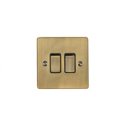 Eurolite Enhance Decorative 2 Gang Switch Antique Brass