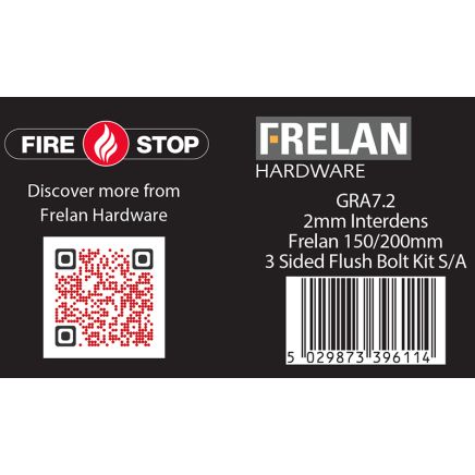 Kit for 150 & 200mm Flushbolts 2mm 60 Minute - By Frelan Hardware - GRA7.2