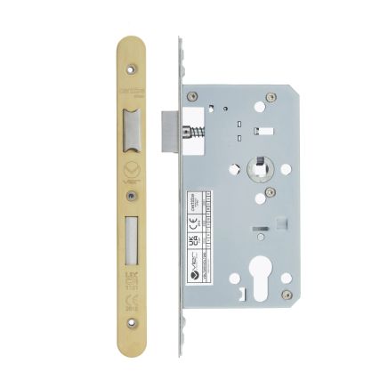 Zoo Hardware 2 Piece - DIN euro sashlock - 72mm c/c - backset 60mm - radius - Brass