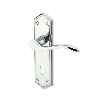 Paris Suite Door Handles on Lockplate Polished Chrome - By Frelan Hardware - JV280PC