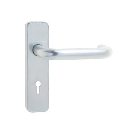 19mm Round Bar Door Handle on Lockplate Satin Anodised Aluminium - By Frelan Hardware - J4670B