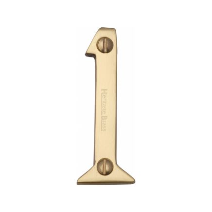 Heritage Brass Numeral 1 Face Fix 51mm (2") Polished Brass finish