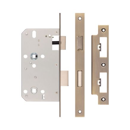 Jedo 78mm Din Bathroom Locks 60mm Backset Antique Brass - By Frelan Hardware - JL-DB60AB