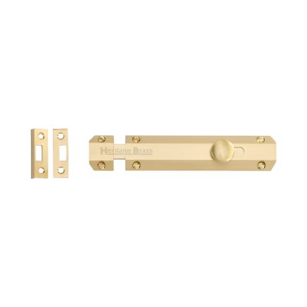 Heritage Brass Door Bolt Flat 6" Satin Brass finish