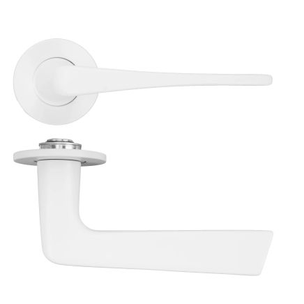 Zoo Hardware Como Lever on 4mm Round Slim Sprung Rose - White