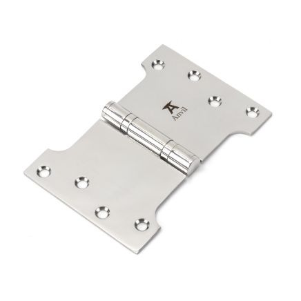 Polished SS 4" x 4" x 6" Parliament Hinge (pair)