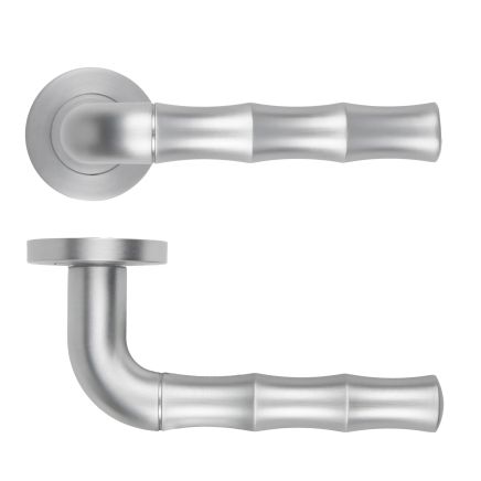 Zoo Hardware Vasco Lever On Round Rose - Satin Chrome