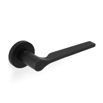 Valli Carmen Lever on Round Rosette - Matt Black PVD