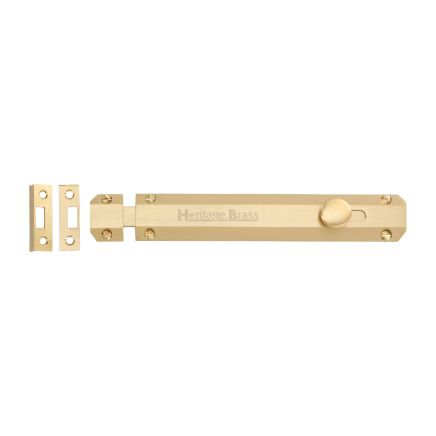 Heritage Brass Door Bolt Flat 8" Satin Brass finish