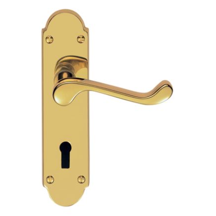 Oakley Lever On Lock Backplate - Polished Brass