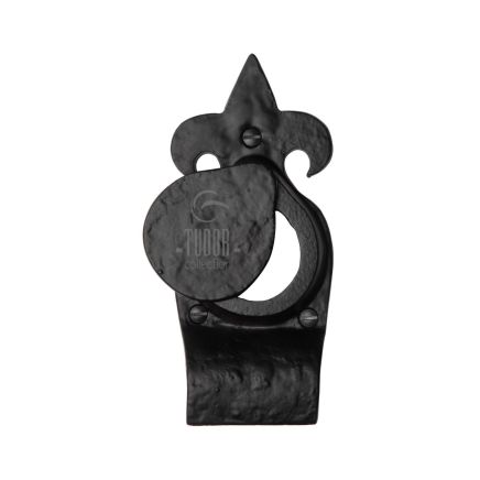 The Tudor Cylinder Pull with cover Black Iron