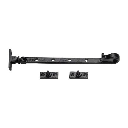 The Tudor Casement Window Stay 12" Black Iron