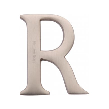 Heritage Brass Alphabet R Pin Fix 51mm (2") Satin Nickel Finish