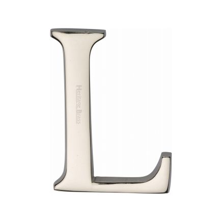Heritage Brass Alphabet L Pin Fix 51mm (2") Polished Nickel Finish