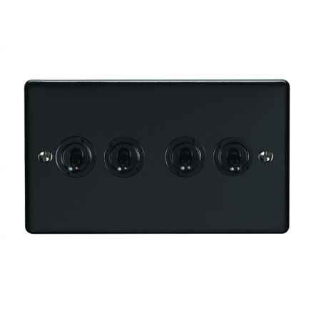 Eurolite Enhance Decorative 4 Gang Toggle Switch Matt Black