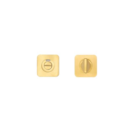 Zoo Hardware Turn & Indicator Release - Square Rose - PVD Satin Brass