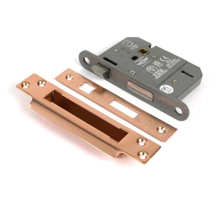 Polished Bronze 3" 5 Lever BS Sash Lock