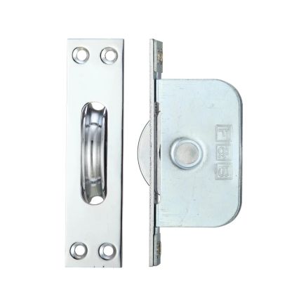 Zoo Hardware Brass Ball Bearing Pulleys - 2 1/4" Square Forend - Polished Chrome