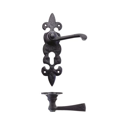 Zoo Hardware Lever on Fleur de Lys Euro Backplate - Black
